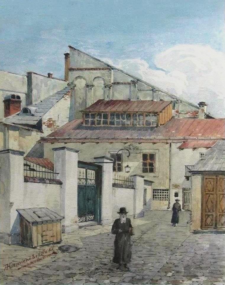 https://europebetweeneastandwest.files.wordpress.com/2016/07/the-legend-lives-on-a-scene-outside-the-golden-rose-synagogue-as-painted-by-alfred-kamienobrodzki.jpg